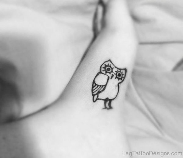 Outline Owl Tattoo