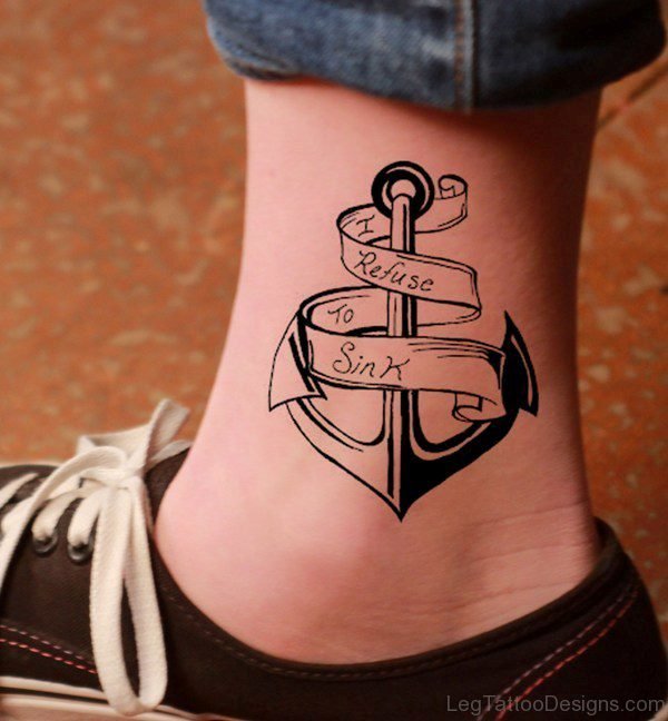 Outstanding Anchor Tattoo On Ankle 