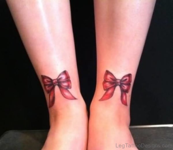 Outstanding Bow Tattoo On Ankle
