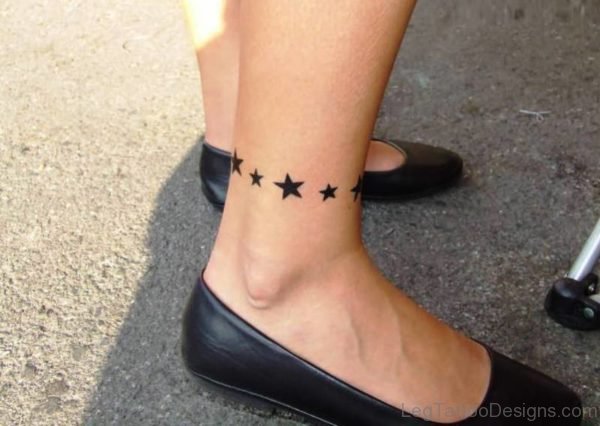 Perfect Star Tattoo On Ankle