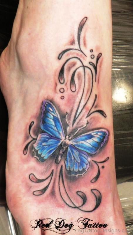 Phenomenal Butterfly Tattoo On Foot