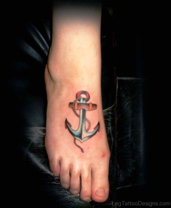 Phenomenal Colorful Anchor Tattoo