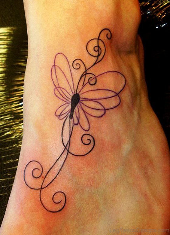 Photo Of Butterfly Tattoo On Foot