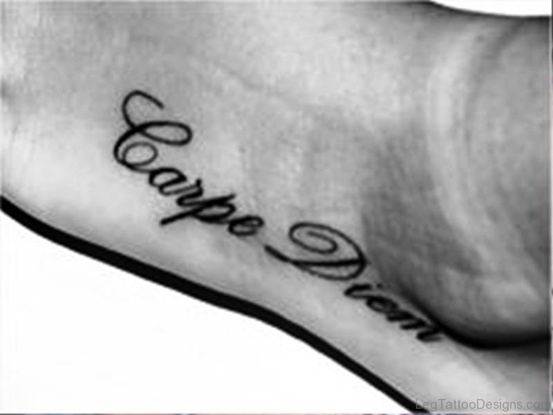 Photo Of Carpe Diem Tattoo On Foot