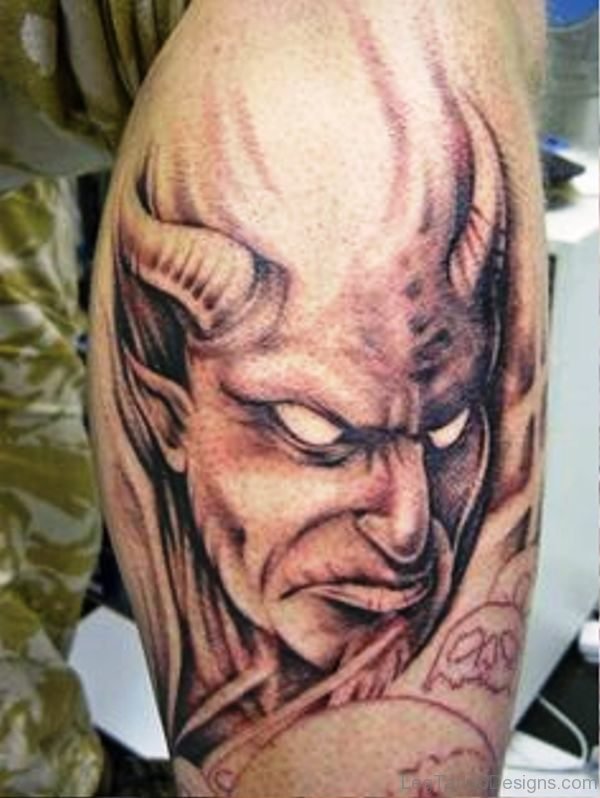 Pic Of Evil Tattoo On Leg