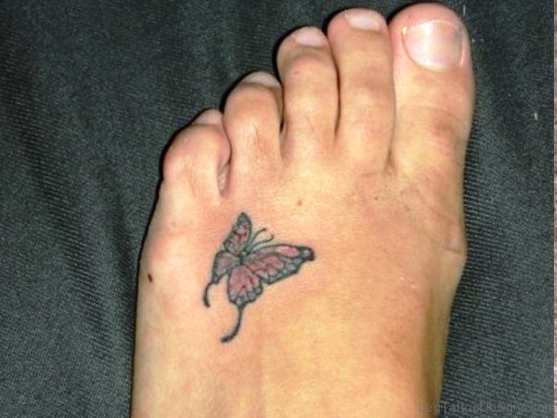 56 Stupendous Butterfly Tattoo On Foot.