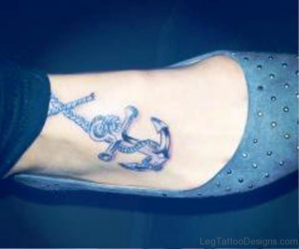Picture Of Anchor Tattoo On Foot