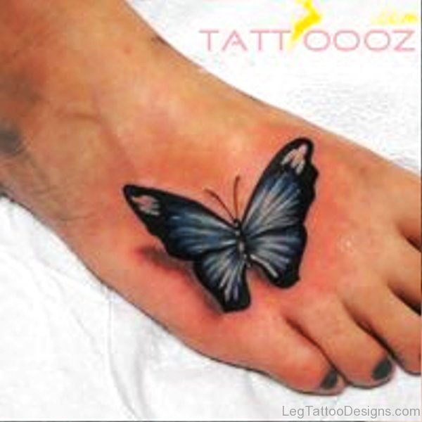 Picture Of Butterfly Tattoo On Foot