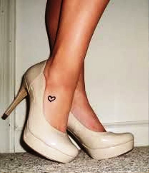 Picture Of Heart Tattoo On Foot