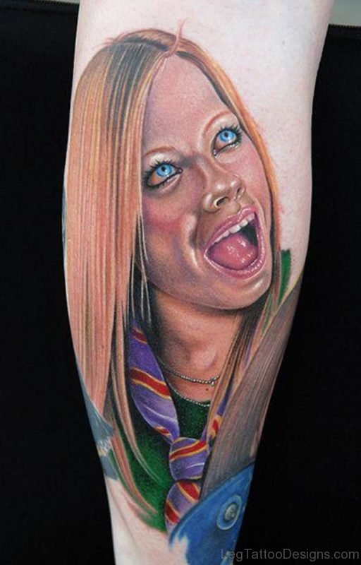 Pretty Girl Portrait Tattoo