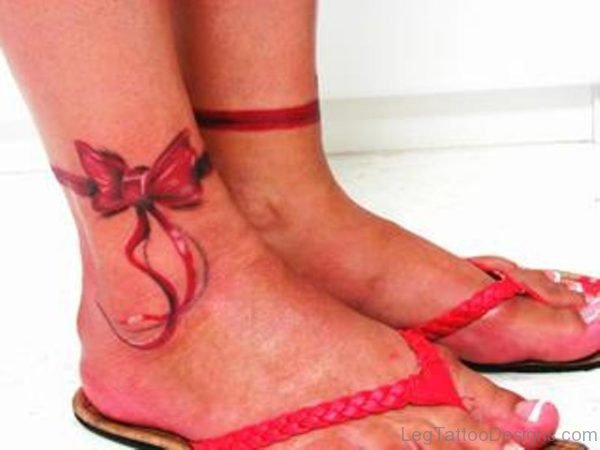 Red Bow Tattoo Design