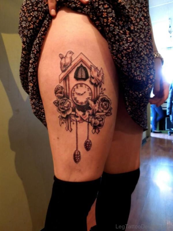 Rose And Clock Tattoo