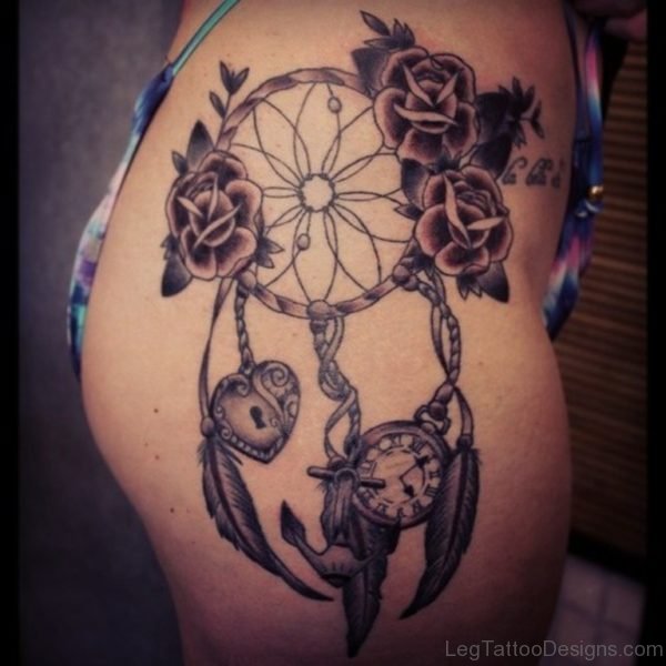 Rose And Dreamcatcher Tattoo