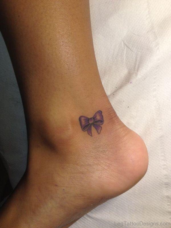 Samll Bow Ankle Tattoo