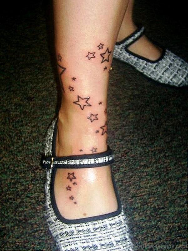Shooting Star Tattoo On Ankle