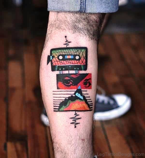 Simple And Nice Calf Tattoo