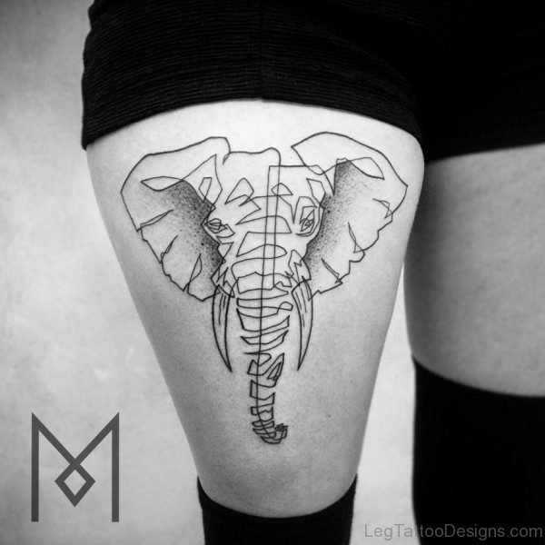 Simple Elephnat Tattoo Design