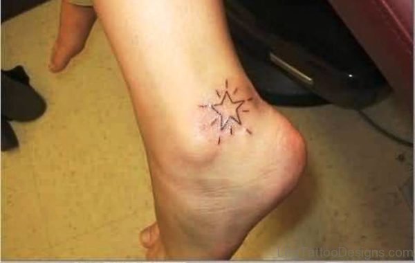 Simple Star Tattoo On Ankle