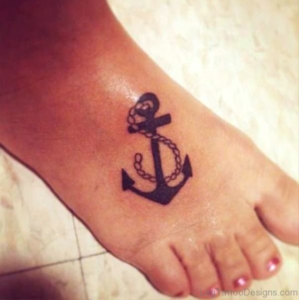 Simply Amazing Anchor Tattoo On Foot