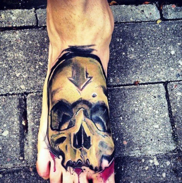 Skull With Arrow Tattoo Design