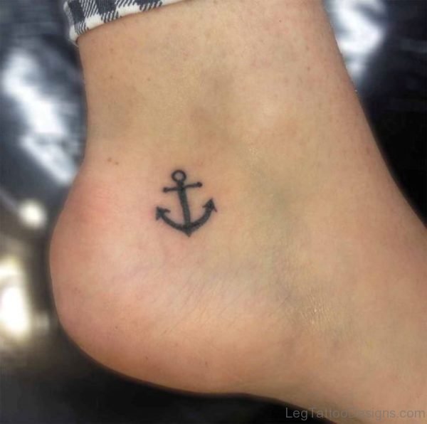Small Anchor Tattoo On Ankle