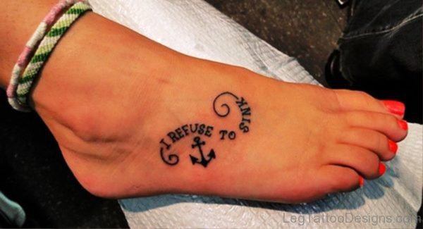 Small Anchor Tattoo On Foot 