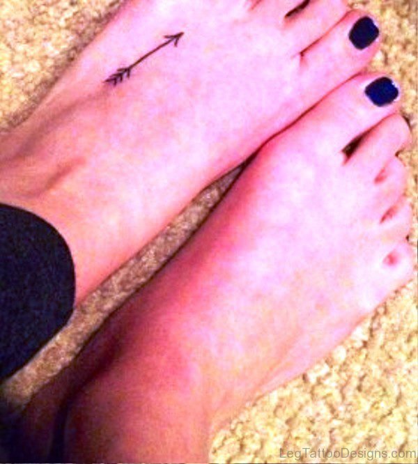 Small Arrow Tattoo On Foot