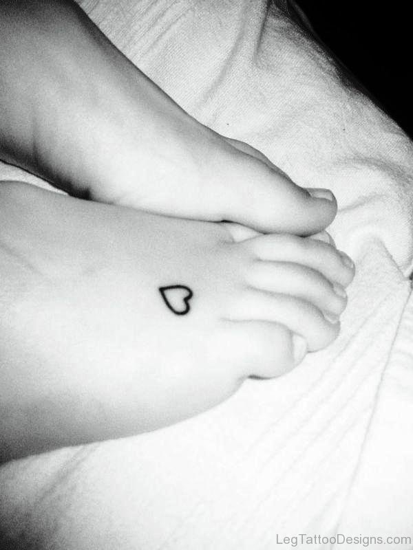 Small Heart Tattoo On Foot