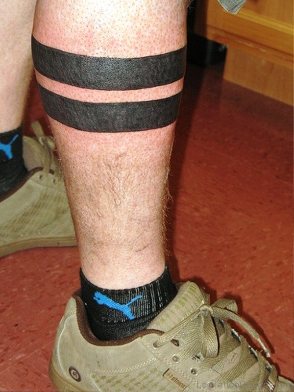 Solid Band Tattoo On Leg