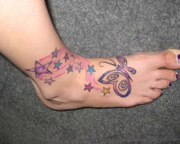 Stars And Butterfly Tattoo