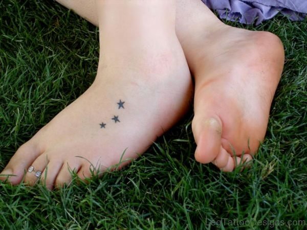 Stars Tattoo On Foot