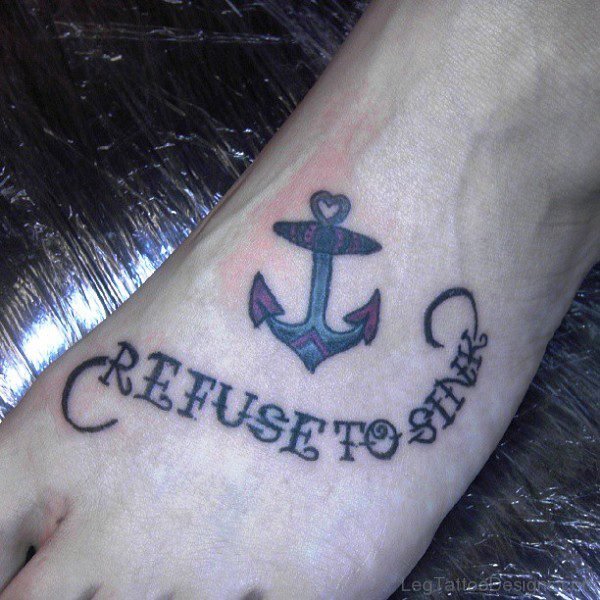 Stunning Anchor Tattoo On Foot 