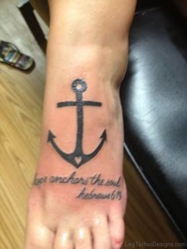 Stunning Anchor Tattoo On Foot