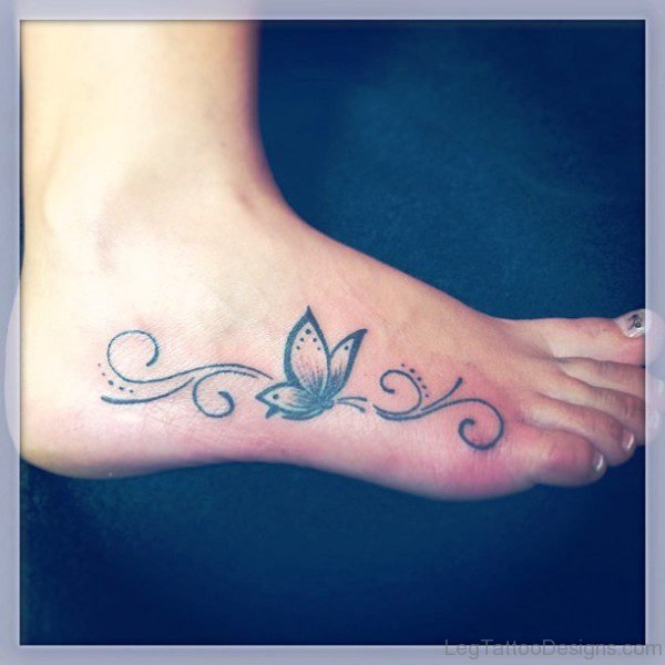 Stunning Butterfly Tattoo On Foot