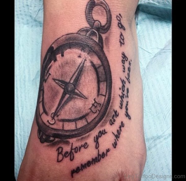 Stunning Clock Tattoo Design on Foot