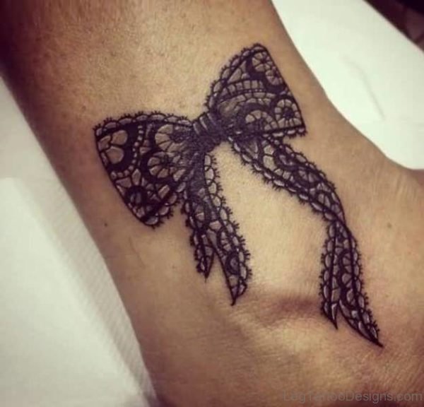 Stylish Bow Ankle Tattoo