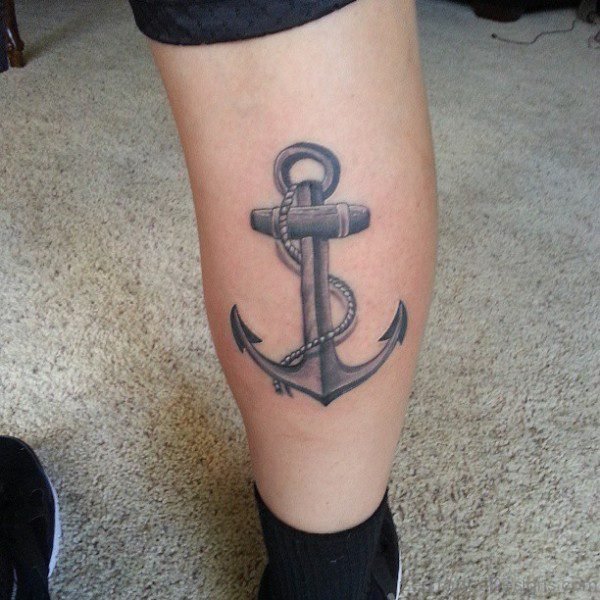 Sweet Anchor Leg Tattoo