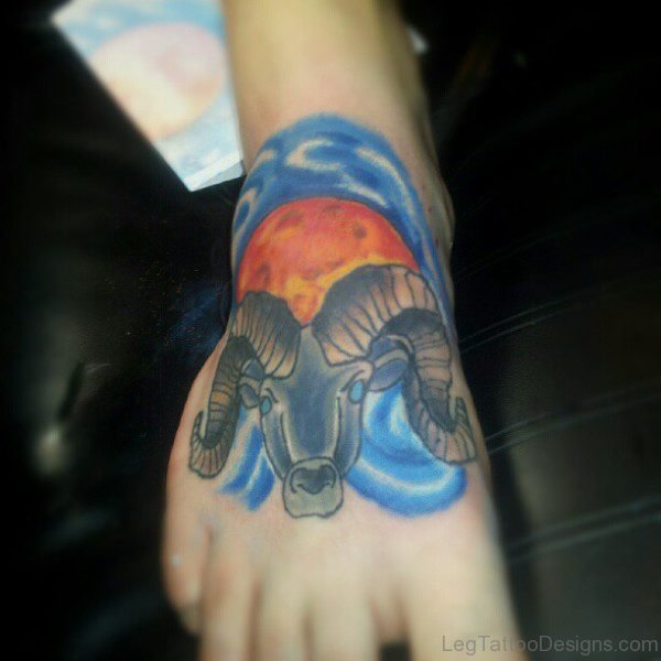 Sweet Aries Foot Tattoo