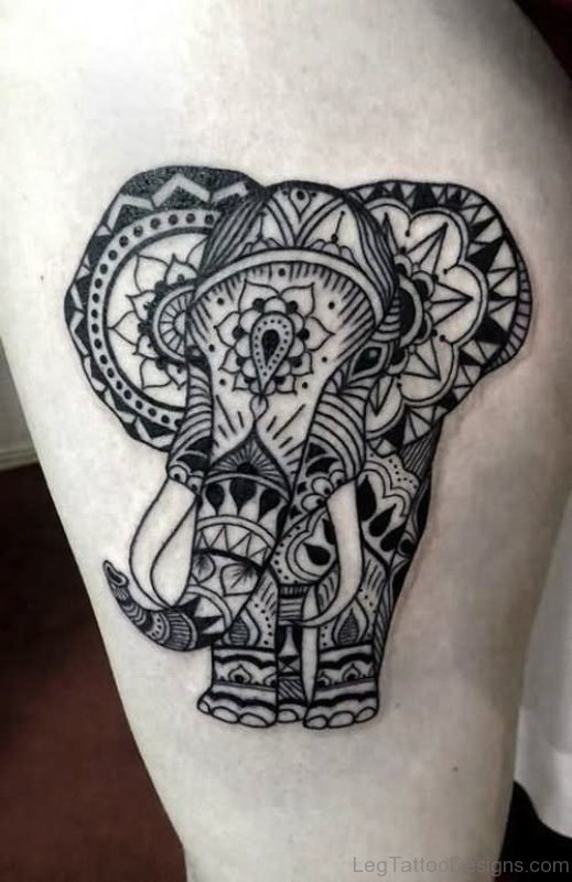 Sweet Elephant Tattoo Design 1