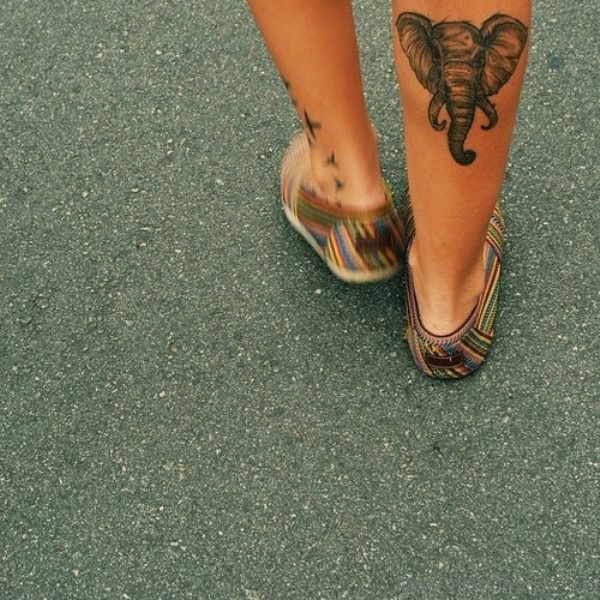 Sweet Elephant Tattoo Design