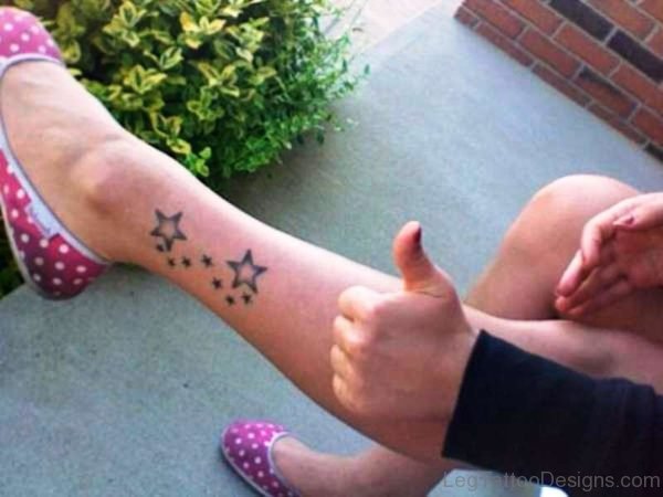 Sweet Star Tattoo On Ankle 