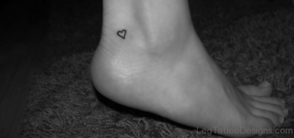 Tiny Heart Tattoo On Ankle