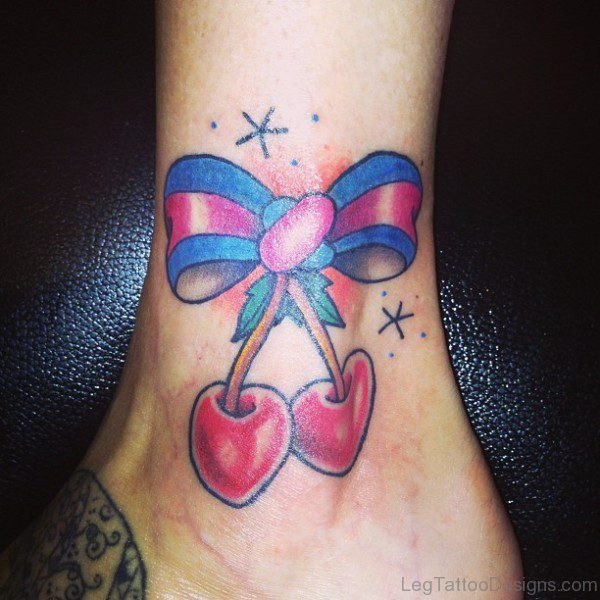 Tremendous Bow Tattoo On Ankle