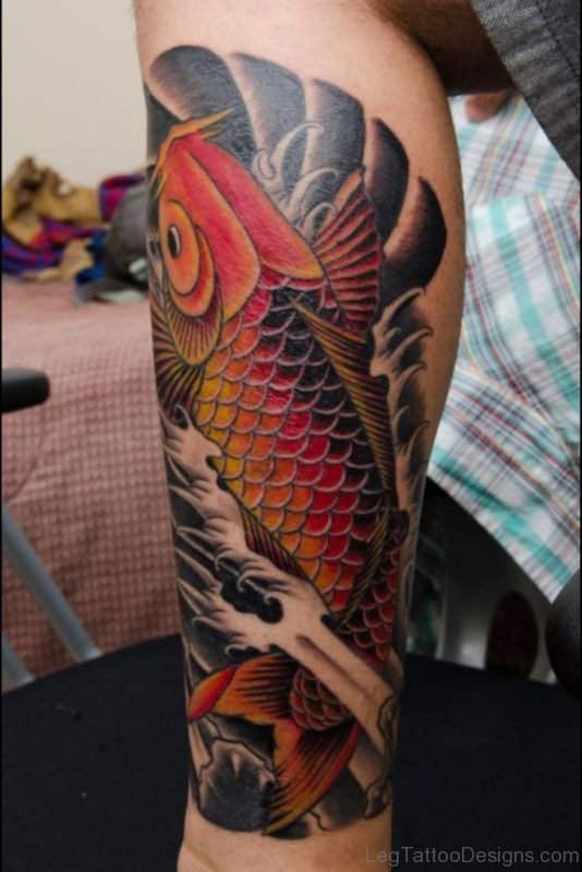 Tribal And Fish Tattoo
