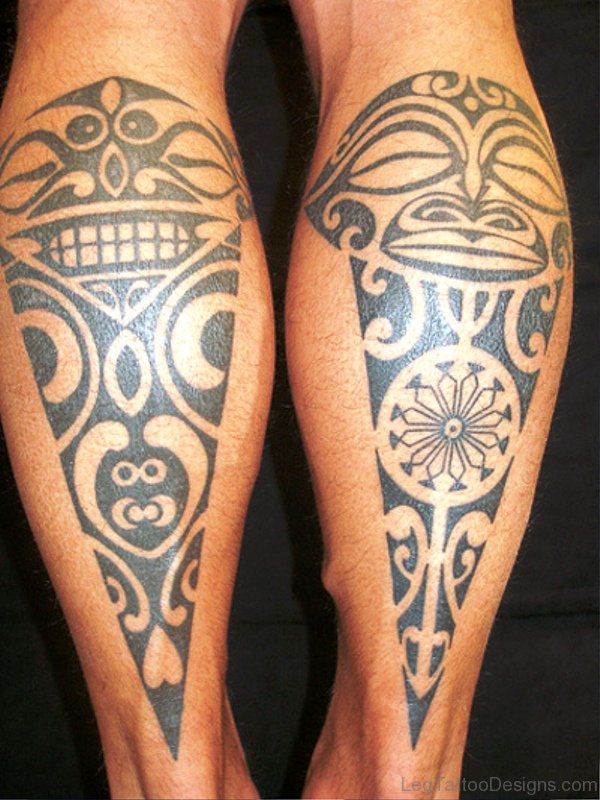 Tribal Calf Tattoo Image