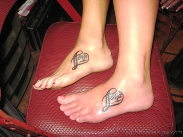 Two Hearts Tattoo On Feet