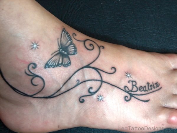Ultimate Butterfly Tattoo On Foot