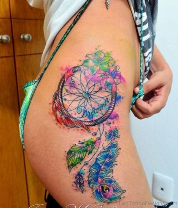 Watercolor Dreamcatcher Tattoo