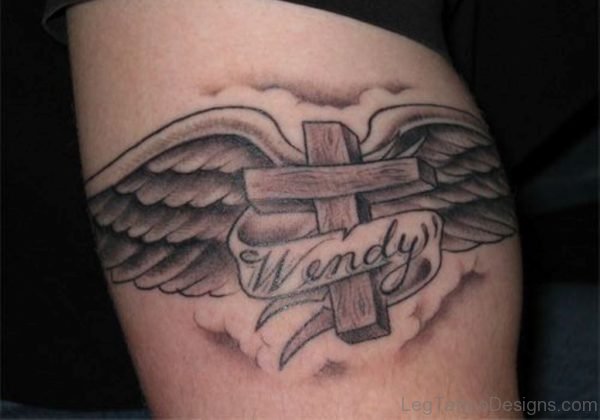 Wings And Cross Tattoo