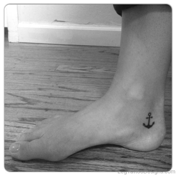 Wonderful Black And White Anchor Tattoo